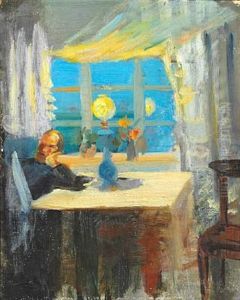 Michael Ancher Reading The Newspaper by Anna Kirstine Ancher