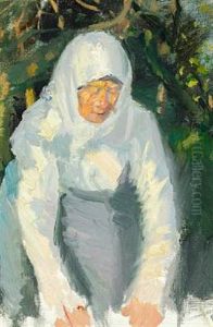 Woman From Skagen With A White Scarf
