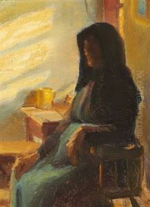 A Blind Woman Ane In Her Room by Anna Kirstine Ancher