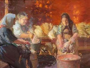 Honsene Plukkes by Anna Kirstine Ancher