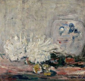 Stilleven Met Bloemen En Witte Vaas by Anna Adelaide Abrahams