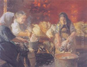 Koner, Der Plukker Hons by Anna Kirstine Ancher