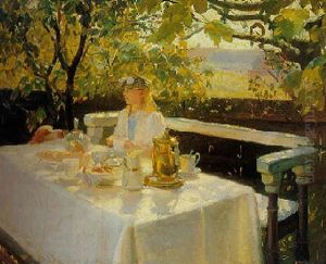 Breakfast In The Garden by Anna Kirstine Ancher