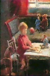 Kunstenerens Datter Helga Omgivet Af Sit Legetoj by Anna Kirstine Ancher