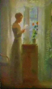 Ung Pige Ved Vinduet by Anna Kirstine Ancher