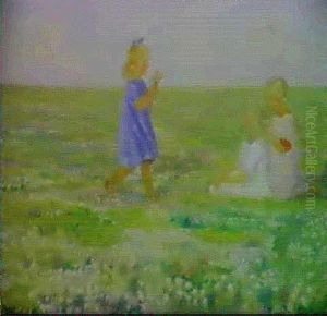 Born Der Plukker Blomster by Anna Kirstine Ancher