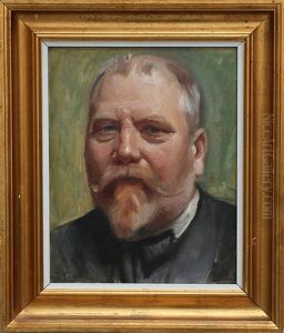 Portratt Av Landskapsmalaren Carl Moller
