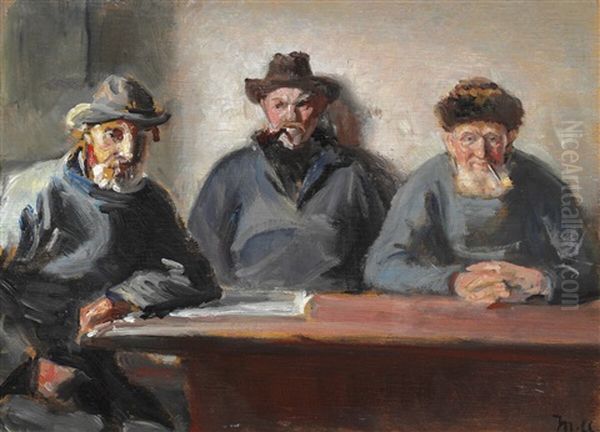 Interior With Three Fishermen From Skagen - view 1