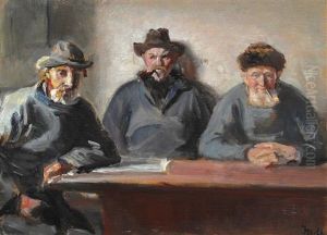 Interior With Three Fishermen From Skagen