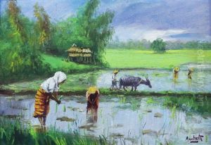 Barrio Scene by Isidro Ancheta
