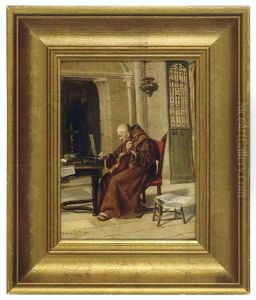 A Monk Playing The Violin by Torello Ancillotti