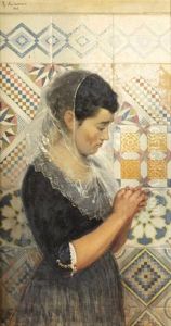 Jeune Fille Dans Un Interieur Andalou by Ricardo Anckerman