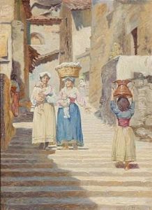 Street Scene In Subiaco With Women And Their Children