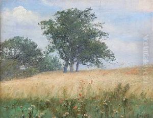 Field Landscape With Poppies by Cilius (Johannes Konrad) Andersen