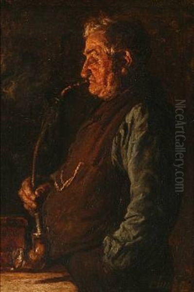An Older Gentleman Smoking A Pipe - view 1