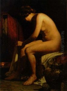 Den Unge Model I Atelieret by Cilius (Johannes Konrad) Andersen