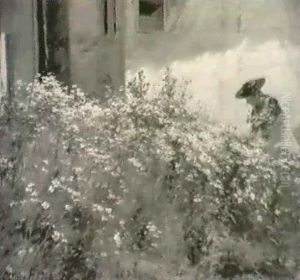 En Lille Pige Der Plukker Margueritter by Cilius (Johannes Konrad) Andersen