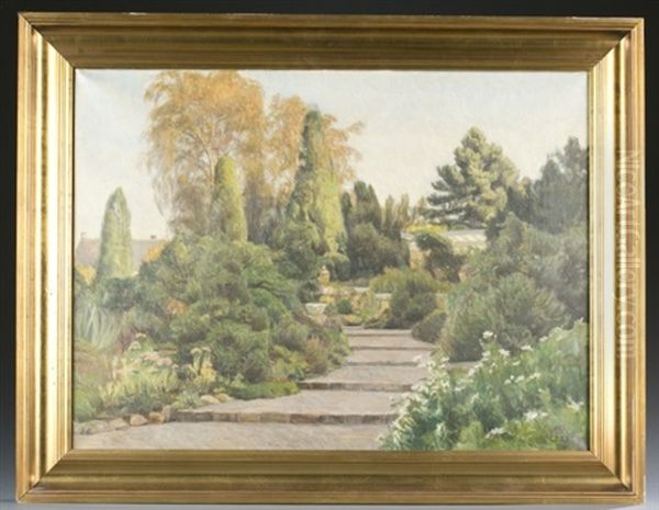 Landscape Of A Garden With Stairs - view 1