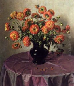 Still Life With Dahlias by Wilhelm Andersen