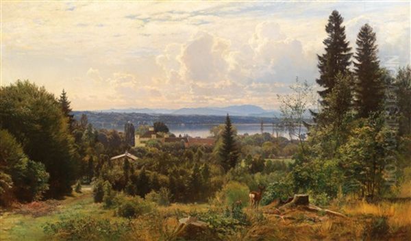 Summer"s Day On Lake Starnberg, Possenhofen Castle In The Foreground - view 1