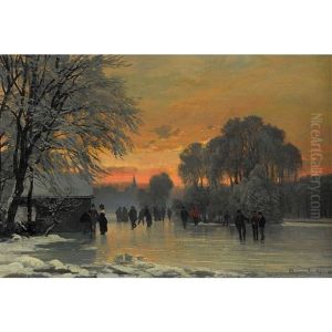 Eisvergnugen Im Abendrot by Anders Andersen-Lundby
