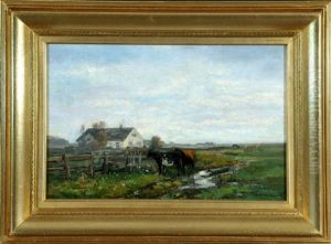 Gehoft Mit Kuhen Im Dachauer Moos by Anders Andersen-Lundby