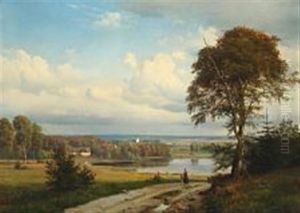 Landscape With Persons And Dronninglund Church In The Background