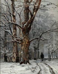 Winter Day In The Woods by Anders Andersen-Lundby