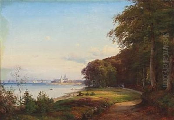 Summer Day At Hellebaek With A View To Kronborg Castle - view 1