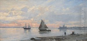 Ships Off Kronborg Castle by Anders Andersen-Lundby