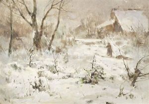 Winterlandschaft Mit Gehoft by Anders Andersen-Lundby