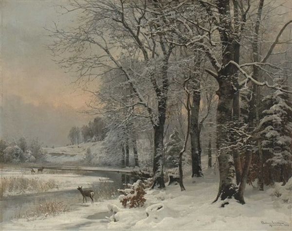 Winterlandschaft Mit Rehen - view 1