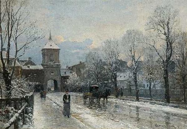 Winterliche Strasenszene In Giesing - view 1