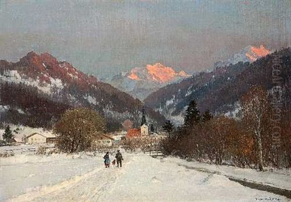 Winterliches Dorf In Den Bergen - view 1