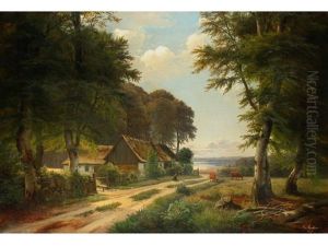 Das Bauerngehoft Am Seeufer by Anders Andersen-Lundby