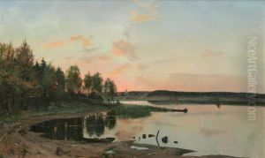 Storsjon I Sodermanland Med Gasinge Kyrka by Erik Abrahamsson