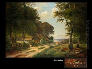 Das Bauerngehoft Am Seeufer by Anders Andersen-Lundby