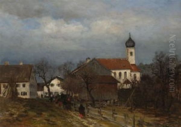 Oberbayerisches Dorf Im Winter - view 1