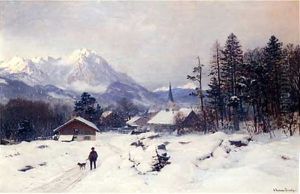 A Hunter In A Winter Landscape A Hunter In A Winter Landscape