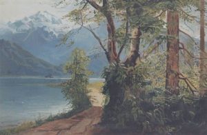 Udsigt Mod En So I En Alpeegn by Anders Andersen-Lundby