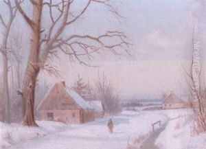 En Vinterdag Pa Landet by Anders Andersen-Lundby