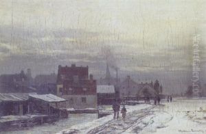 Vinterdag I Udkanten Af En Tysk By Antagelig Munchen