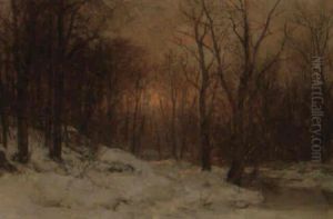 Sonnenuntergang Im Winterwald