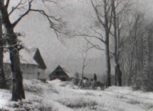 Hestek+ret+j Ved En Bondeg+rd, Vinter