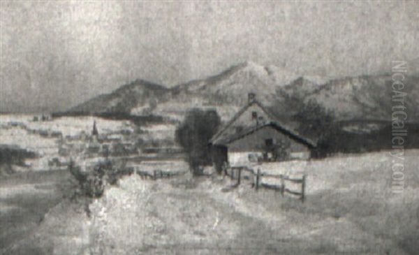 Sydtysk Vinterlandskab Med En Flod - view 1