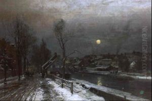 Partie In Der Au Zu Munchen Im Winter by Anders Andersen-Lundby