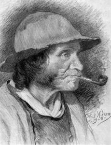 Breton A La Pipe by Paul Abram