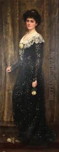 The Evening Dress, The Artist's Wife, Mrs Goldsborough Anderson by Charles Goldsborough Anderson