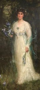 The Iris Garden, The Artist's Wife, Mrs Goldsborough Anderson by Charles Goldsborough Anderson