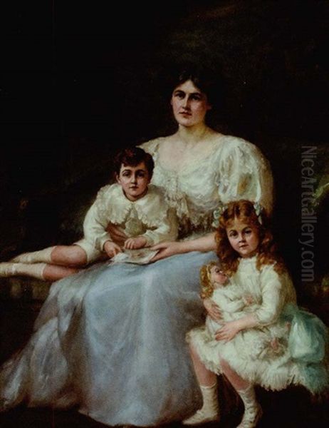 Portrait Of Ada Scott And Her Two Children - view 1